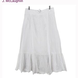 J. McLaughlin Elegant White Midi Skirt
